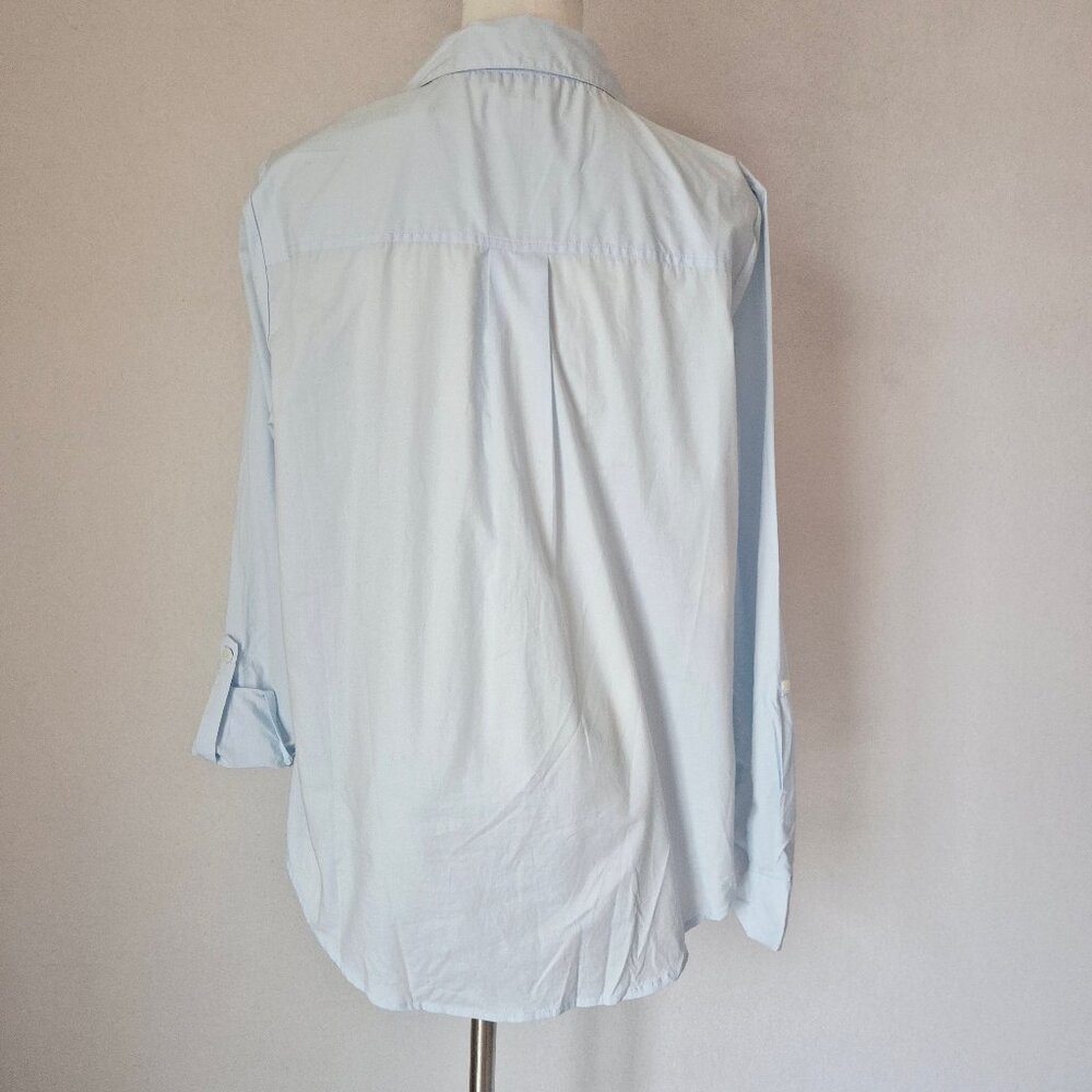 Maeve Light Blue Button-Down Shirt with Multicolor Cat Embroidered Appliqués - Picture 8 of 15